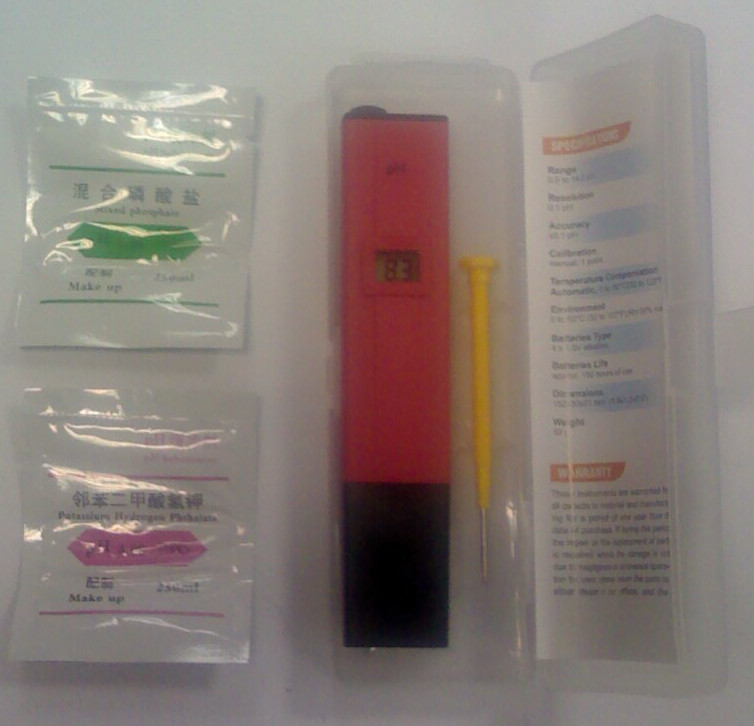 PH-meter CHINA + 2 buffer solutions